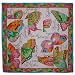 100% Satin Charmeuse Silk Butterfly Garden Colorful Border Square Scarf - Various Colors Available