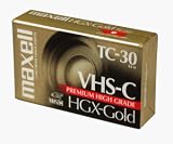 O MAXELL O - Video - VHS-C - 30 min - HGX - Gold - Sold As Each