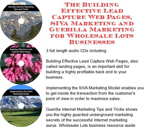 The Guerilla Marketing, Building Effective Lead Capture Web Pages, SIVA Marketing for Wholesale Lots Businesses