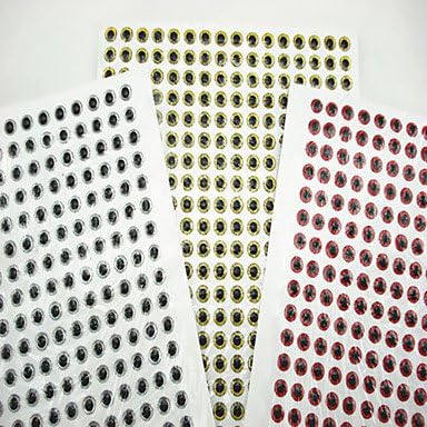 Weiyuan 500pcs*7mm Silver Golden Red 3D Fishing Lure Eyes Flying Tying Jigs Crafts Dolls Mixed Color
