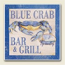 Blue Crab Bar & Grill New Stone Coaster Set of 4