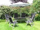 150cm Rectangle Porto Fino Table With 6 Reclining Chairs Outdoor Living