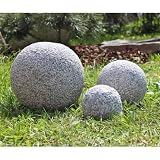 Granit Kugeln - 3x massiv gestockte Granitkugeln