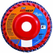 Norton RedHeat Abrasive Flap Disc, Type 27, 5/8" Arbor, Ceramic and Zirconia Alumina, 4" Diameter, Grit 40 (Pack of 10)