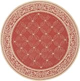 Safavieh Courtyard Collection CY1502-3707 Red and Natural Indoor/Outdoor Round Area Rug, 6-Feet 7-Inch
