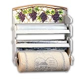 Grape 3 Roll Wrap Center Rack Paper Towel Foil Saran