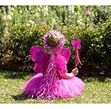 5 Piece Sparkle Fairy Princess Costume Set PLUS GIFT BAG (Hot Pink)