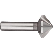 Magafor 435 Series Cobalt Steel Single-End Countersink, Uncoated (Bright) Finish, 3 Flutes, 100 Degrees, Round Shank