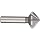 Magafor 435 Series Cobalt Steel Single-End Countersink, Uncoated (Bright) Finish, 3 Flutes, 100 Degrees, Round Shank