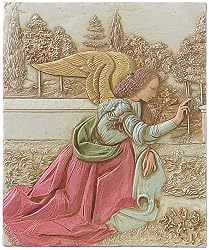 Archangel Gabriel Annunciation (detail) Relief, Color, by DaVinci
