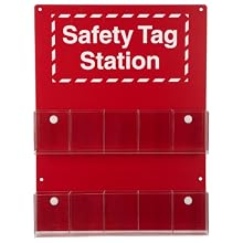 Brady 10-Pocket Tag Safety Station, Legend "Safety Tag Station"