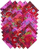 Kaffe Fassett RED MAGENTA 5" Quilting Fabric Squares