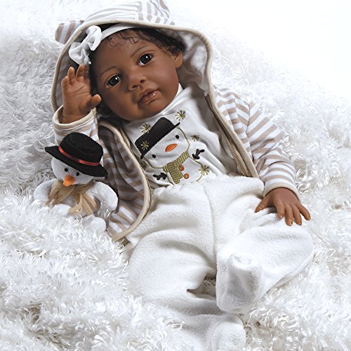 Paradise Galleries African American Realistic Girl Baby Doll Kione, 20 inch GentleTouch Vinyl, Weighted Body Black Hair