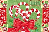 Candy Canes Holiday Floor Mat