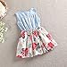 Metee Dresses Girls Princess Dress Denim Skirts Bow Flower Ruffled Cute Sundress 2-6y Beige