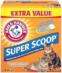 Arm & Hammer Super Scoop Unscented Clumping Cat Litter with Baking Soda, 40 lbs.