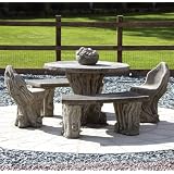 Garden Furniture - Woodlands Stone Benches & Table Patio Set