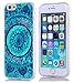 6S Case Design,Hungo Soft TPU Silicone Protective Cover Case Compatible with Phone 6/6S Blue Beautiful Floral Art Fashionable Stylish Design Pattern Sayings