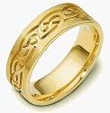 Designer 18 Karat Yellow Gold Celtic Comfort Fit Wedding Band Ring