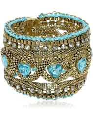 Betsey Johnson "Fairyland" Crystal Heart Gem Multi-Row Bracelet, 7.5"