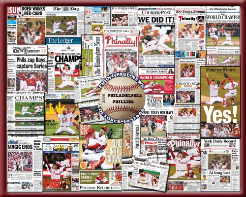 Philadelphia Phillies World Series Newspaper Collage Print