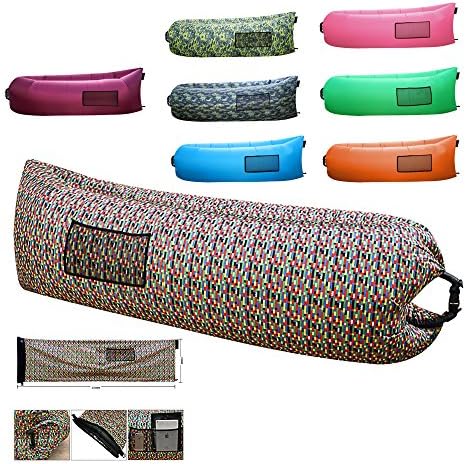 Polan Fast Inflatable Air Lounger,Portable Lazy Bag,Waterproof Air Sleeping Sofa for Camping,Beach,Park,Backyard,Indoor and Outdoor,Camouflage Red Sofa Lounge