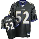 Ray Lewis Jersey: Reebok Black Replica #52 Baltimore Ravens Jersey