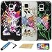 KooJoee(TM) Amazing Newly Combo Protective Cases - Bundle of 3 Pieces Soft Rubber Skin TPU Gel Cases Covers For Samsung Galaxy S5 / Galaxy SV + One KooJoee Stylus + Two Screen Protectors + Two Microfiber Cloth ,White Colorful Butterfly / Black Colorful Butterfly /Black Pink Purple Butterfly Pattern