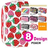 68％OFF!!用途イロイロメイク道具やデジカメケースにも・プリントデザイン・ポーチ・POACH【STRAWBERRY】