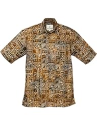 Apparel: Artisan Outfitters Mens Bali Island Batik Shirt 2XL Desert Khaki A0214-18-2XL