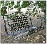 Iron Outdoor Patio or Porch Bench Swing - Marble Grey