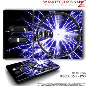 DJ Hero Skin Lightning Blue fit XBOX 360 and PS3 (DJ HERO NOT INCLUDED)