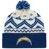 NFL Men's End Zone Cuffed Pom Knit Hat - KD80Z (San Diego Chargers, One Size Fits All)