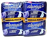 Always Ultra Night Sanitary Towels with Wings Up To 100% Leakage Protection 24 x 2 packs (48 Pads)