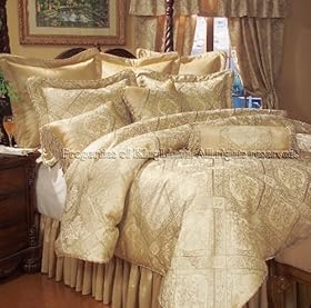 9pcs Full Gold Imperial Comforter Set Bed In A Bag Bed In A Bag