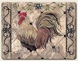 Large Cutting Board ~ Iron Gate Rooster ~ made of tempered glass ~ code 453