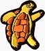 Grateful Dead - Yellow Terrapin Turtle with Orange Belly/Shell - Embroidered Iron On or Sew On Patch
