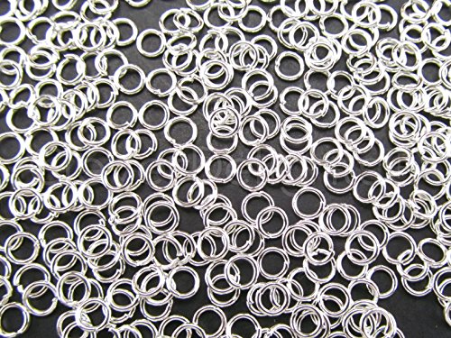 500 Pack - CleverDelights 4mm Jump Rings - Shiny Silver Color - 21 Gauge (.7mm Thick)