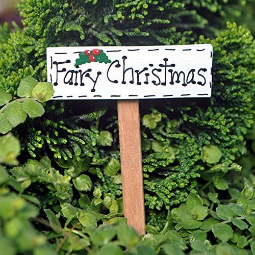 Miniature Garden Wooden Fairy Sign, Style Options, Fairy Christmas