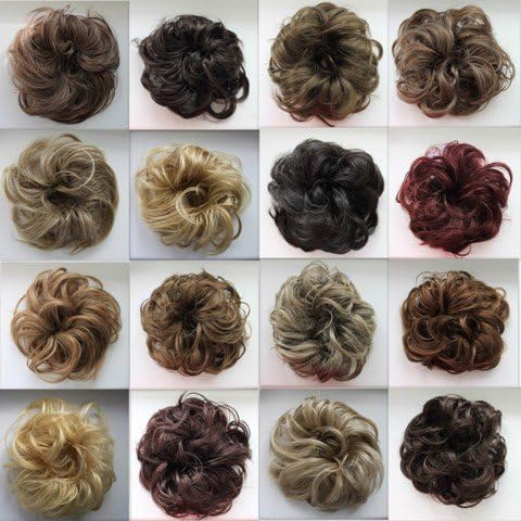 PRETTYSHOP Scrunchie Bun Up Do Hair piece Hair Ribbon Ponytail Extensions Wavy Curly or Messy Various Colors