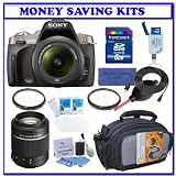 Sony Alpha A330 Digital SLR with 18-55mm & 55-200mm Lens (DSLR-A330Y) + Transcend 8GB SDHC Secure Digital Memory Card + Willoughbys Two (2) 55mm UV Protective Starter Kit