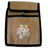 Grateful Dead Dancing Bear Hemp Passpord Wallet/Pouch~ Charming Embroidered GD Dancing Bear w/rose on Hemp/Cotton Passport Carrier