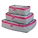 Travel Packing Cubes Set (3 Piece), Ideal for Travel and Closet Organizer (Zig Zag)