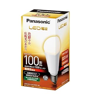 【クリックで詳細表示】パナソニックLED電球一般電球タイプ広配光タイプ14.3W(電球色相当)E26口金電球100W形相当1，520lmLDA14LGK100EW： ホーム＆キッチン
