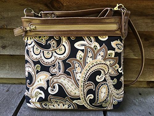 Black Paisley Designer Cross Body Bag / Purse - Handmade in the USA - Noble Soles