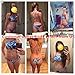 Ayliss Women Tie Dye Bandage Push up Padded Bikini Set with Side-tie Bottom US4-6 Blue