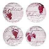 Red Wine Cocktail Plate Set of 4 by Boston Warehouse