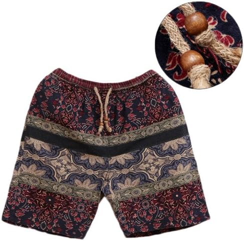 Swill's Men Retro Wave Ramie Cotton Printed Shorts (Medium)