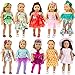 ZITA ELEMENT 24 Pcs Girl Doll Clothes Dress for American 18 Inch Doll Clothes and Accessories | Including 10 Complete Set of Clothing Outfits with Hair Bands, Hair Clips, Crown and Cap