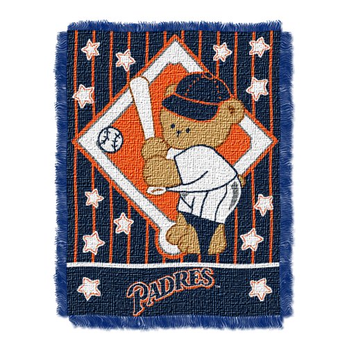 MLB San Diego Padres 36-Inch-by-46-Inch Woven Jacquard Baby Throw